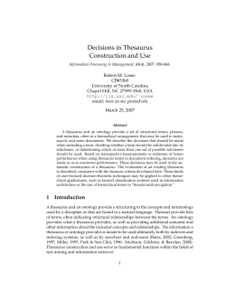 Decisions in Thesaurus Construction and Use