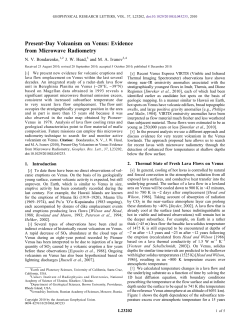 Present‐Day Volcanism on Venus: Evidence from Microwave