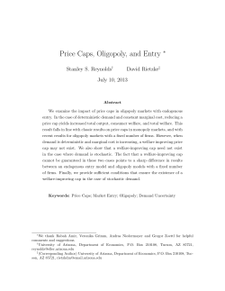 Price Caps, Oligopoly, and Entry