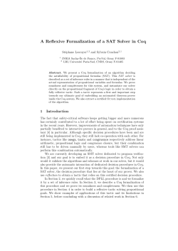 A Reflexive Formalization of a SAT Solver in Coq