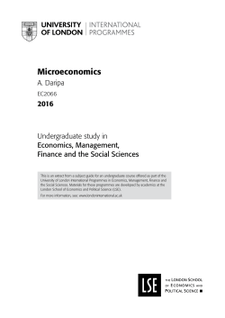 Microeconomics - University of London International Programmes