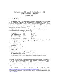 Ngigua (Popoloca) Pronouns