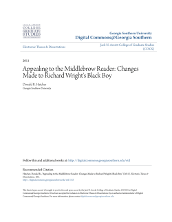 Appealing to the Middlebrow Reader: Changes Made to Richard