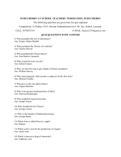 quiz corner - Puducherry UT School Teachers` Federation