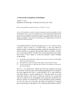 A Note on the Transitivity of Parthood
