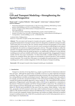 GIS and Transport Modeling&mdash;Strengthening the Spatial Perspective