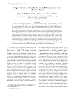 Cryptic Evolution: Does Environmental Deterioration