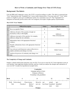 How to Write a Continuity and Change Over Time (CCOT) Essay