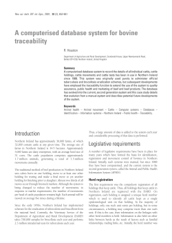A computerised database system for bovine