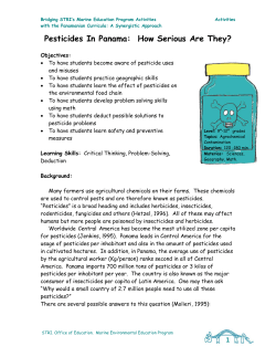 PESTICIDES IN PANAMA: How Serious Are They