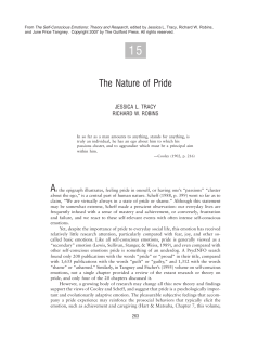 The Nature of Pride - Positive Emotion and Psychopathology Lab