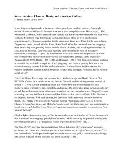Seven, Aquinas, Chaucer, Dante, and American Culture