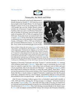 Netanyahu, the Mufti and Hitler