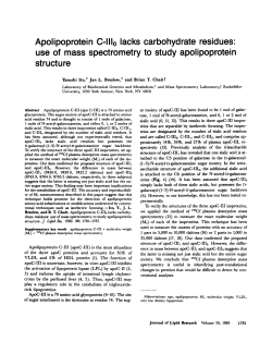 Apoli poprotei n C-I I lo lacks carbohydrate residues: use of mass