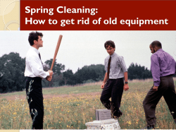 Spring Cleaning: How to get rid of old equipment