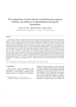 The composition of solid solutions crystallising from aqueous