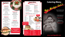 Catering Menu - Rye Ridge Deli
