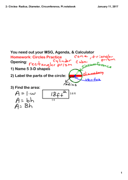 2- Circles- Radius, Diameter, Circumference, Pi.notebook