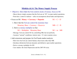 Mishkin ch.14: The Money Supply Process