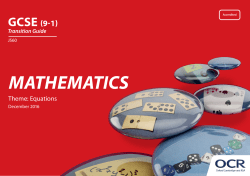 OCR GCSE Maths KS3-KS4 Transition Guide