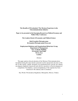 The Benefits of Privatization? The Mexican Experience in the
