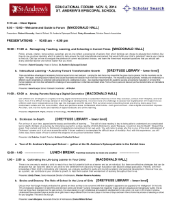 educational forum: nov. 9, 2014 st. andrew`s episcopal school