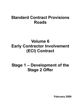 Stage 1 - Development of the Stage 2 Offer