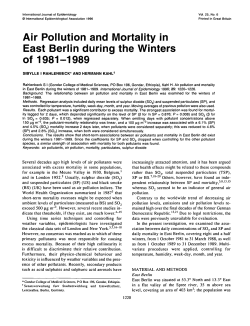Air Pollution and Mortality in East Berlin during the Winters of 1981
