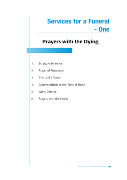 Services for a Funeral - One