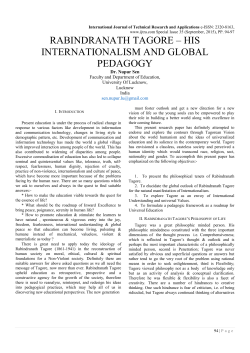 rabindranath tagore &ndash; his internationalism and global