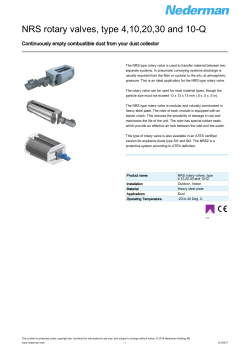 NRS rotary valves, type 4,10,20,30 and 10-Q