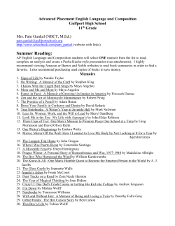 English Language Summer Assignment