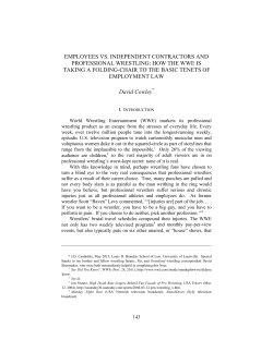 employees vs. independent contractors and professional wrestling