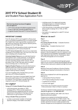 2017 PTV School Student ID application form