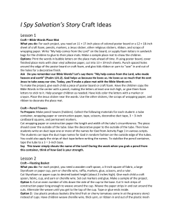 I Spy Salvation`s Story: Crafts