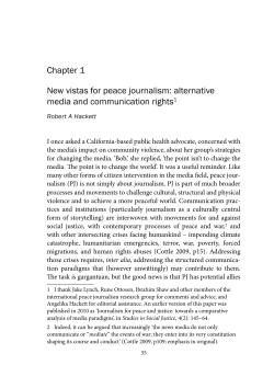 Chapter 1 new vistas for peace journalism: alternative media and