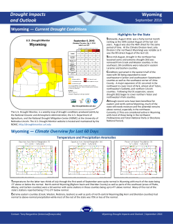 Drought Impacts and Outlook Wyoming &mdash; Current Drought