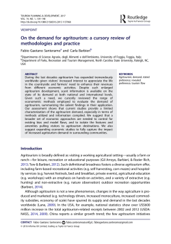 On the demand for agritourism: a cursory review of methodologies