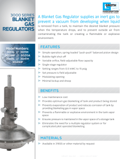 blanket gas regulators