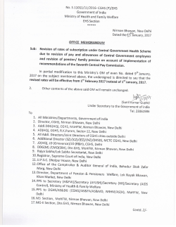 Revised CGHS contribution Rate