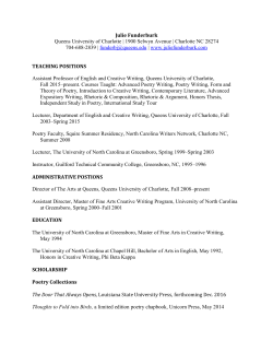 Julie Funderburk Queens University of Charlotte | 1900 Selwyn