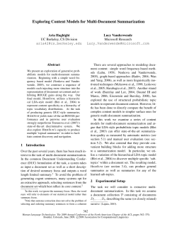 Exploring Content Models for Multi