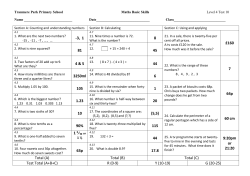 Level 4 Test 10 answers - Tranmere Park Primary School