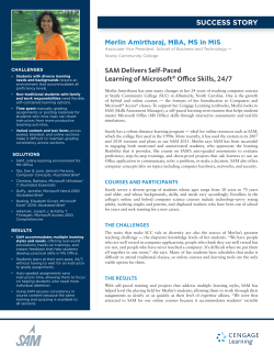SAM Delivers Self-Paced Learning of Microsoft&reg; Office
