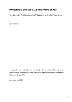 patronage, business and the value of art