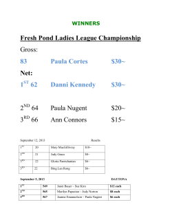 Fresh Pond Ladies League Championship Gross: 83 Paula Cortes