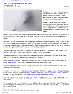 CNN: How to Save a Friend from the Brink