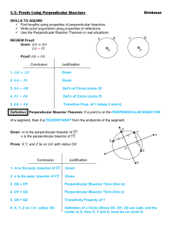 5.5: Proofs Using Perpendicular Bisectors Brinkman