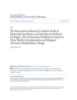 The Bioscience-Industrial Complex, Radical Materialist Aesthetics