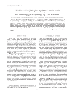 A Hand-Powered, Portable, Low-Cost Centrifuge for Diagnosing